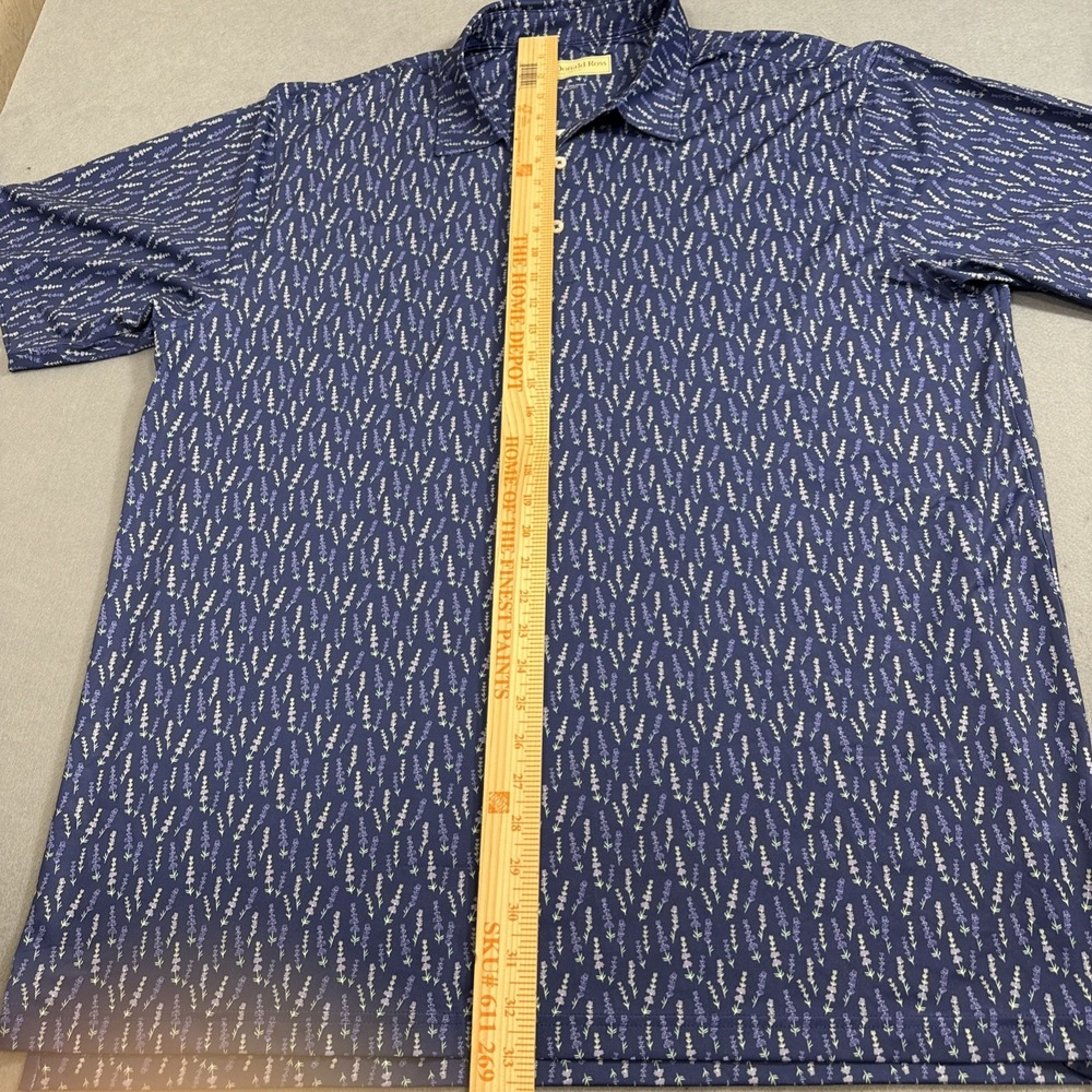 SHIRT GOLF POLO Donald Ross MENS XL NAVY SPRING Print Performance Polyester - Picture 6 of 8